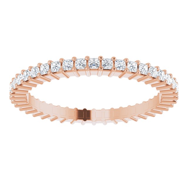 14K Rose Diamond Square Eternity Band