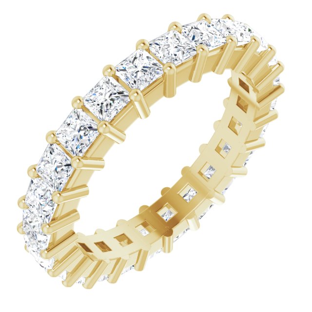 14K Rose Diamond Square Eternity Band