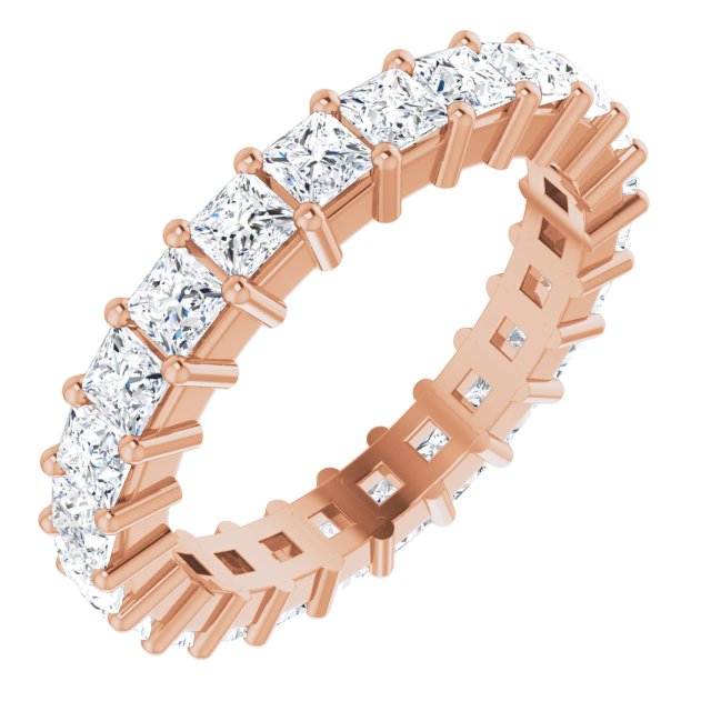 14K Rose Diamond Square Eternity Band