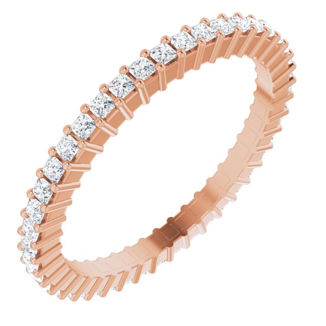 14K Rose Diamond Square Eternity Band