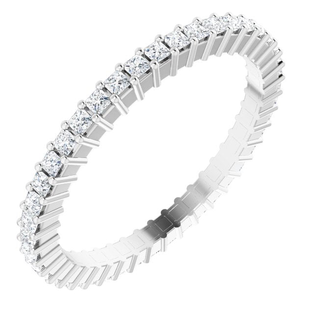 14K Rose Diamond Square Eternity Band