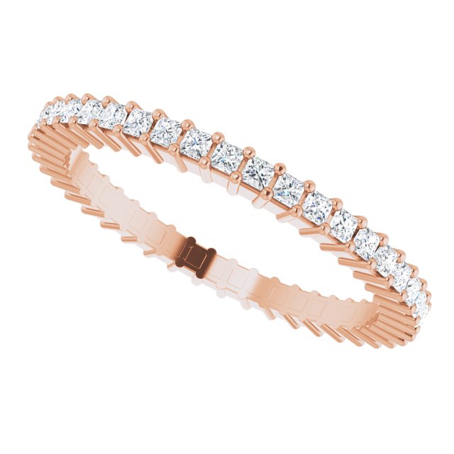 14K Rose Diamond Square Eternity Band