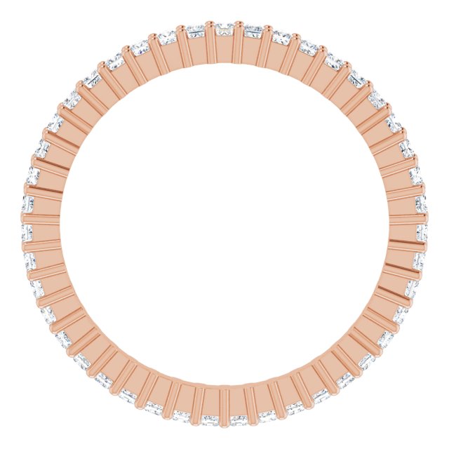 14K Rose Diamond Square Eternity Band