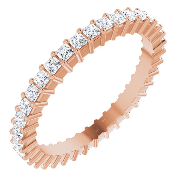 14K Rose Diamond Square Eternity Band