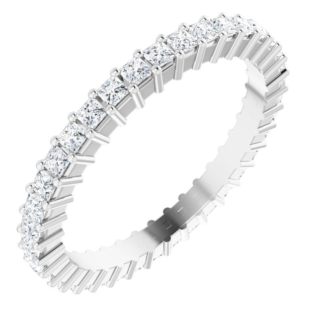 14K Rose Diamond Square Eternity Band