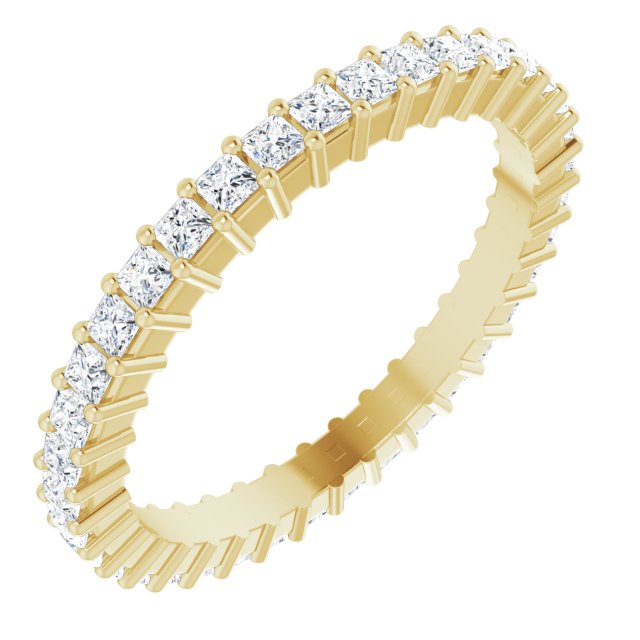 14K Rose Diamond Square Eternity Band