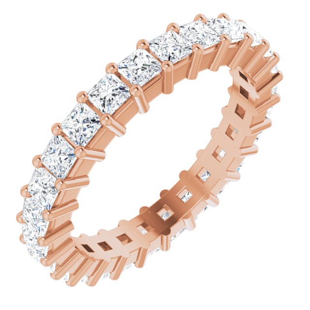 14K Rose Diamond Square Eternity Band