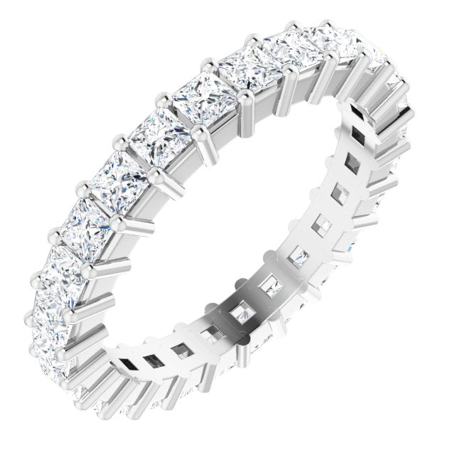 14K Rose Diamond Square Eternity Band