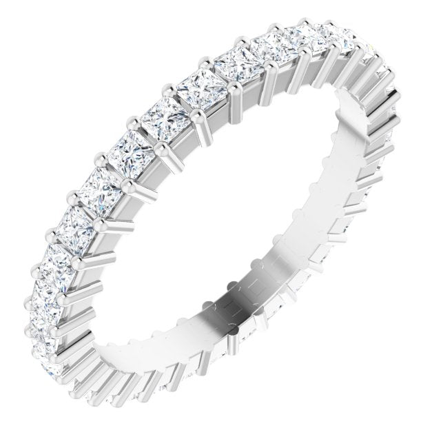 14K Rose Diamond Square Eternity Band