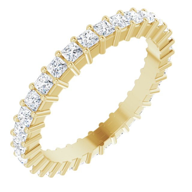 14K Rose Diamond Square Eternity Band