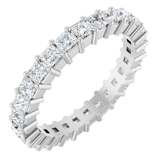 14K Rose Diamond Square Eternity Band