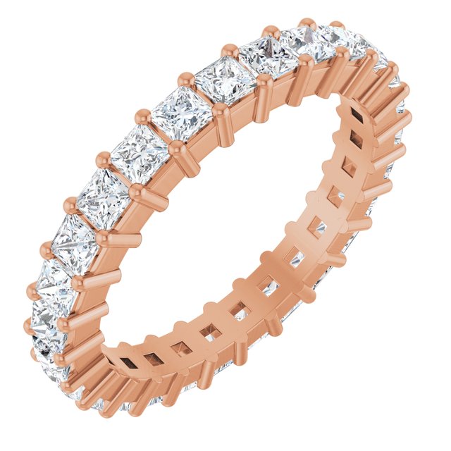 14K Rose Diamond Square Eternity Band