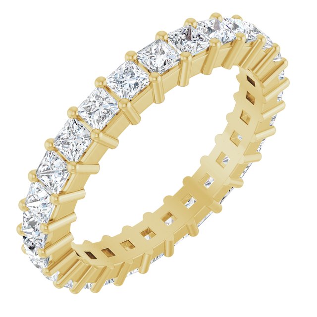 14K Rose Diamond Square Eternity Band