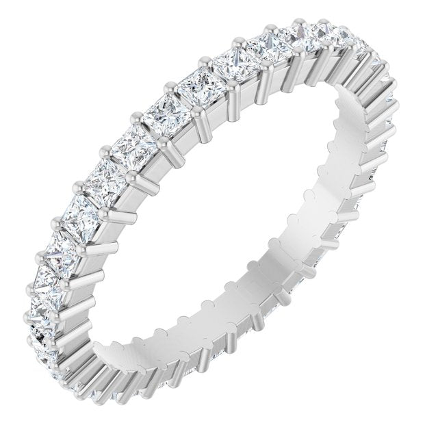 14K Rose Diamond Square Eternity Band