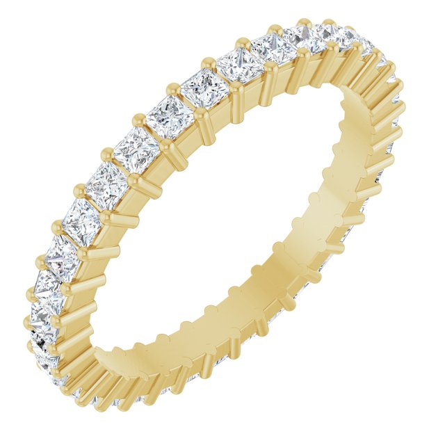 14K Rose Diamond Square Eternity Band