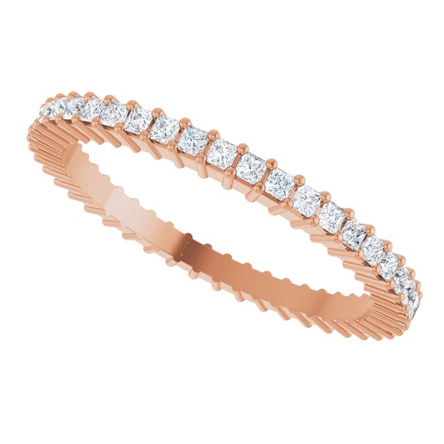 14K Rose Diamond Square Eternity Band