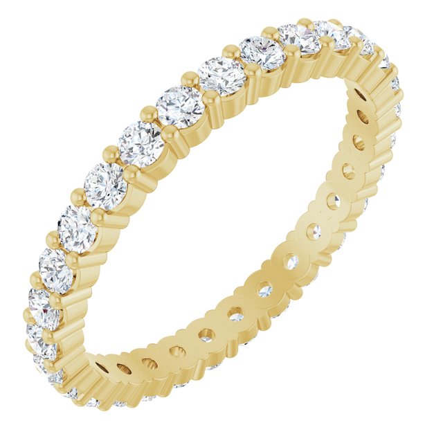 14K Rose Diamond Square Eternity Band