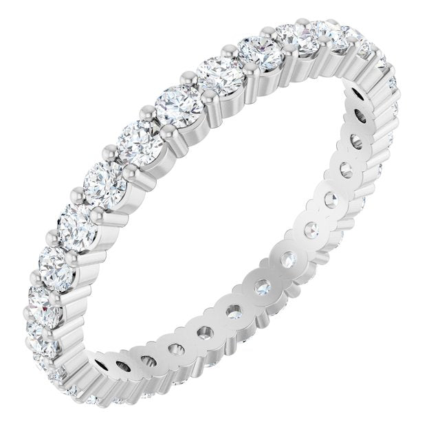 14K Rose Diamond Square Eternity Band
