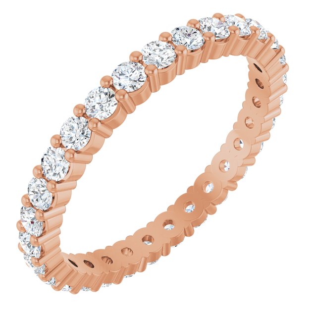 14K Rose Diamond Square Eternity Band