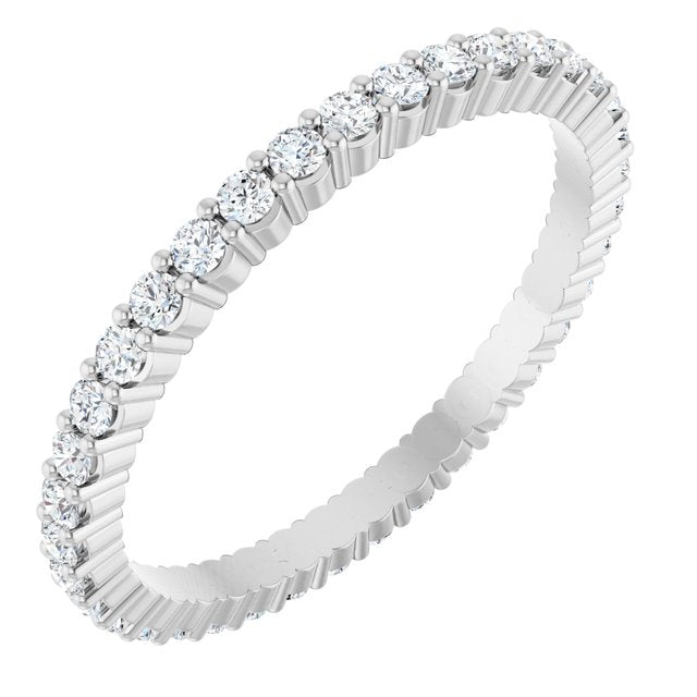 14K Rose Diamond Square Eternity Band