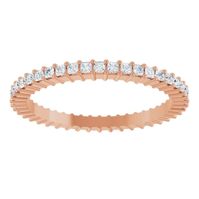 14K Rose Diamond Square Eternity Band