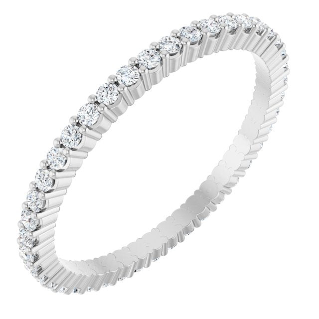 14K Rose Diamond Square Eternity Band