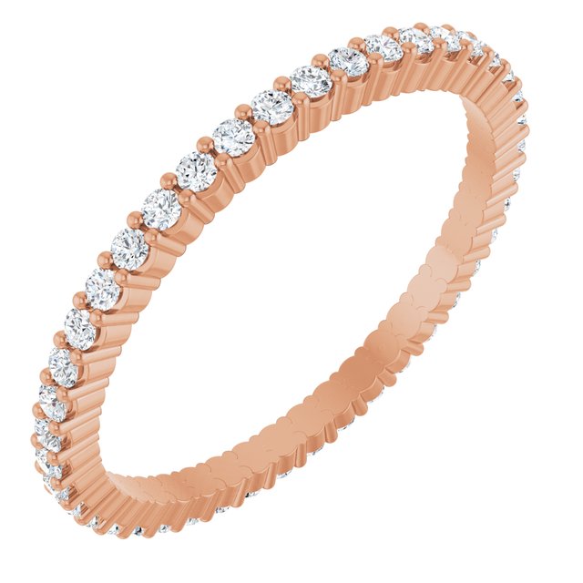 14K Rose Diamond Square Eternity Band