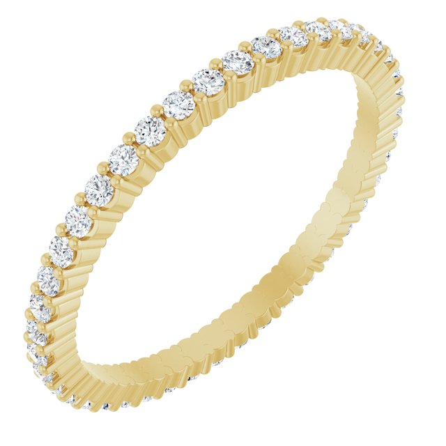 14K Rose Diamond Square Eternity Band
