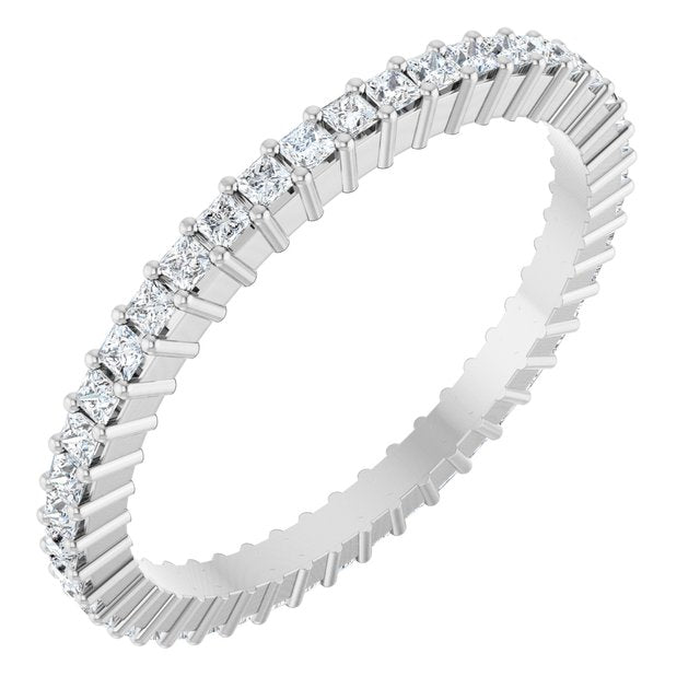 14K Rose Diamond Square Eternity Band