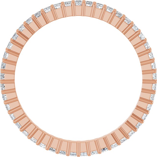 14K Rose Diamond Square Eternity Band