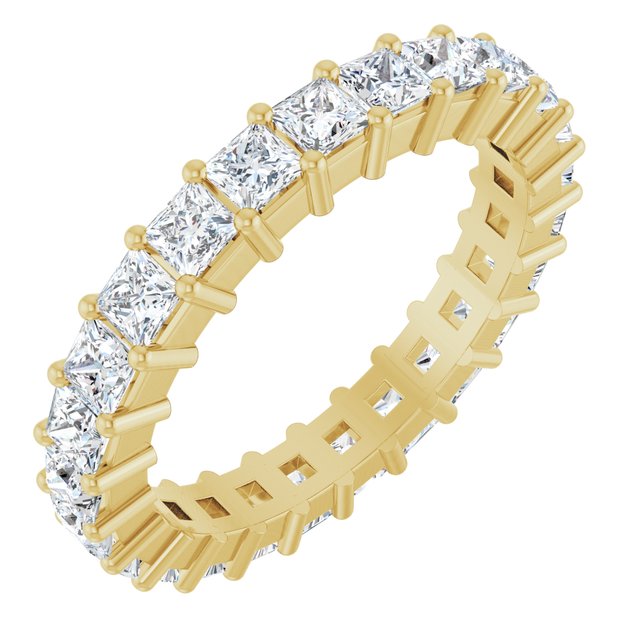 14K Rose Diamond Square Eternity Band