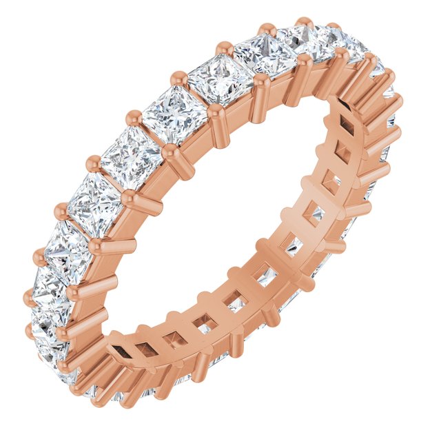 14K Rose Diamond Square Eternity Band