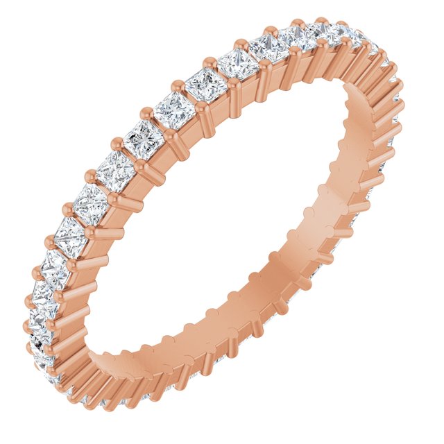 14K Rose Diamond Square Eternity Band