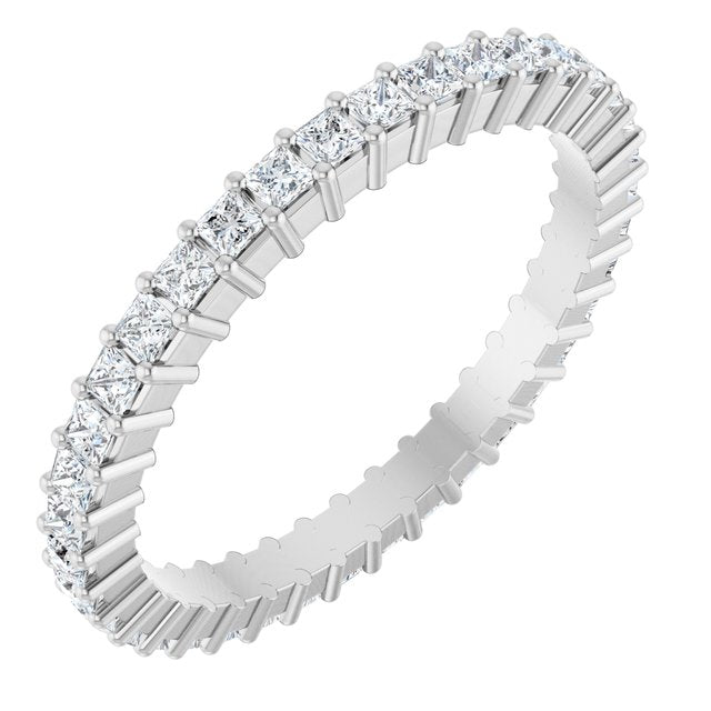 14K Rose Diamond Square Eternity Band