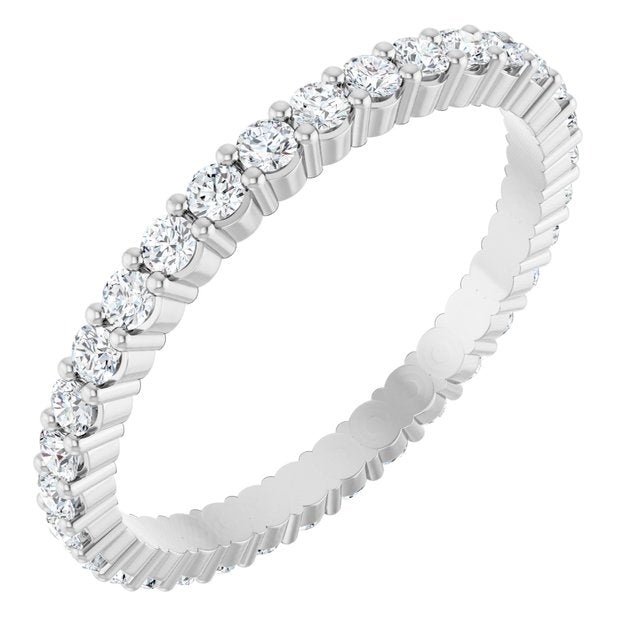 14K Rose Diamond Square Eternity Band