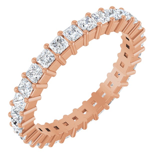 14K Rose Diamond Square Eternity Band