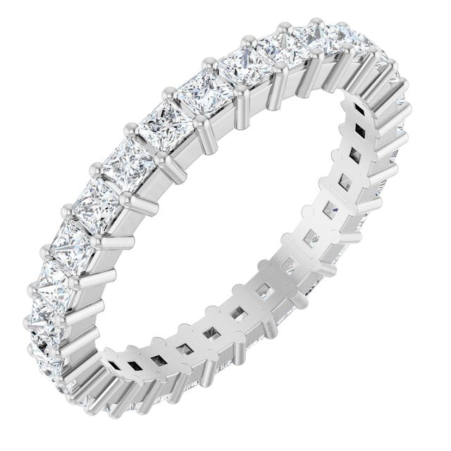 14K Rose Diamond Square Eternity Band