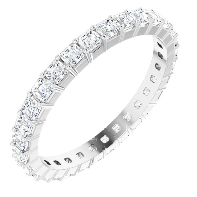 14K Rose Diamond Square Eternity Band