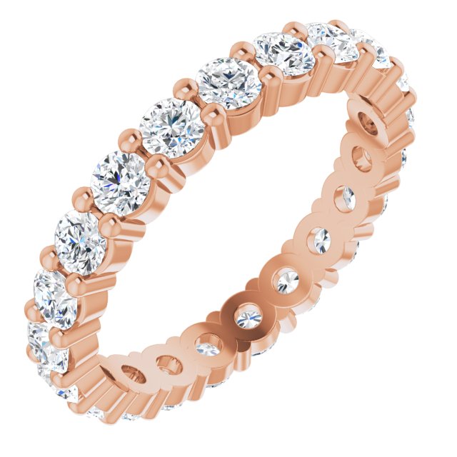 14K Rose Diamond Square Eternity Band
