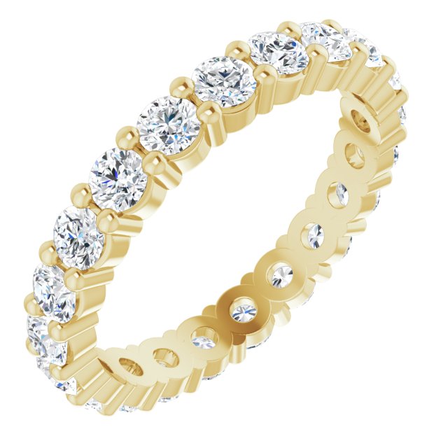 14K Rose Diamond Square Eternity Band