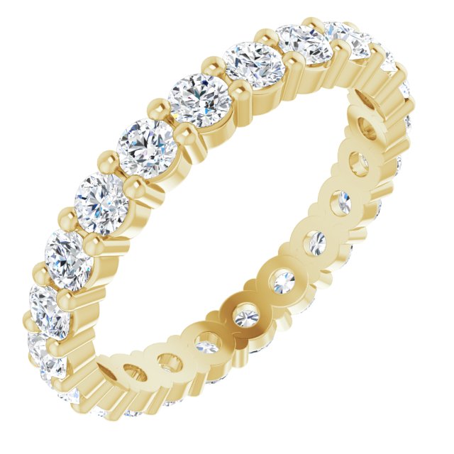 14K Rose Diamond Square Eternity Band