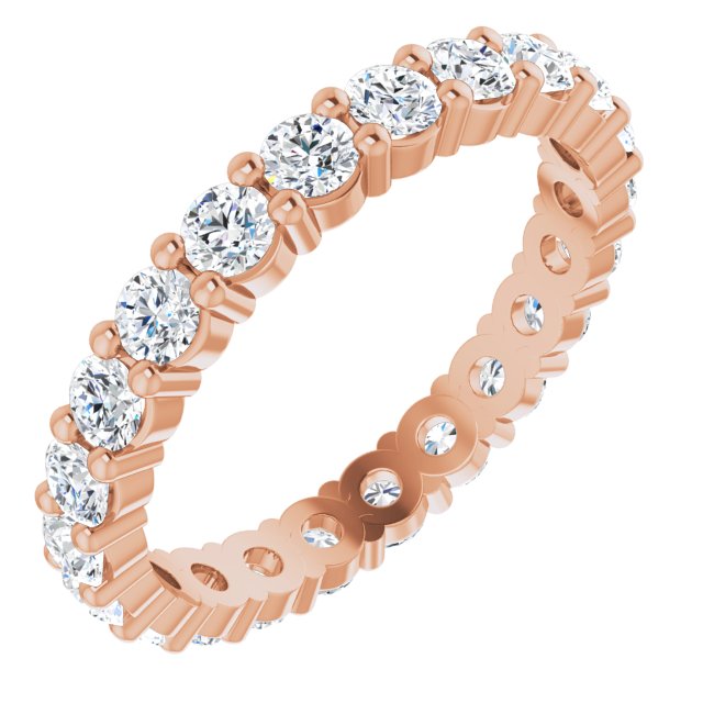14K Rose Diamond Square Eternity Band