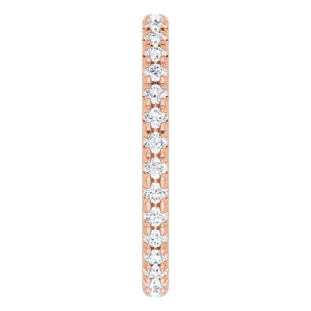 14K Rose Natural Diamond French-Set Eternity Band