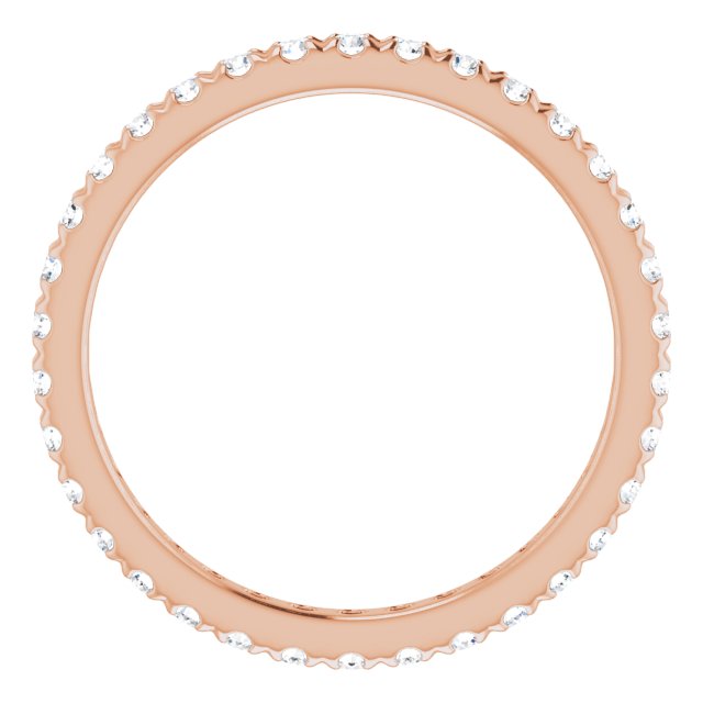14K Rose Natural Diamond French-Set Eternity Band