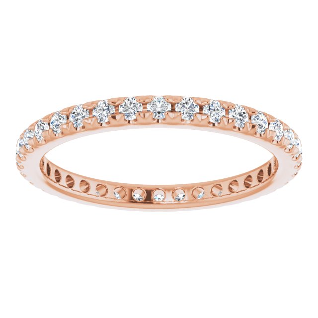 14K Rose Natural Diamond French-Set Eternity Band