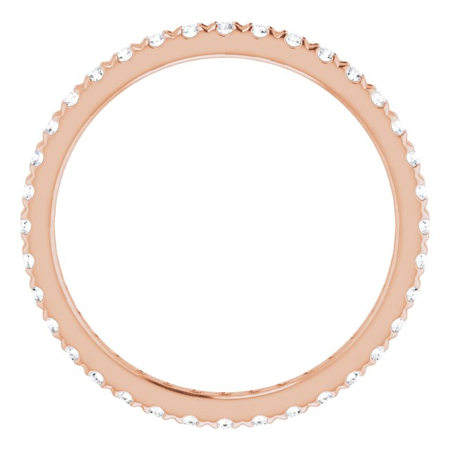 14K Rose  Natural Diamond French-Set Eternity Band