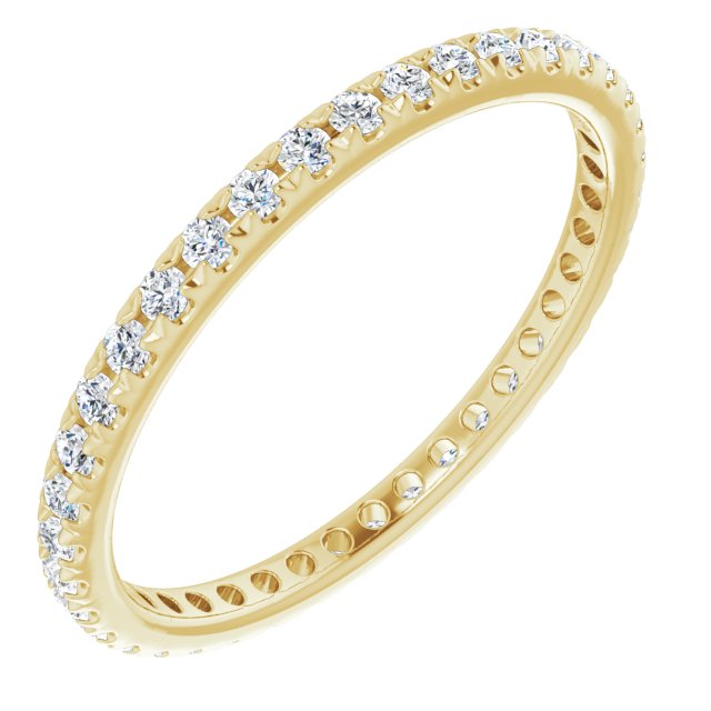 14K Rose  Natural Diamond French-Set Eternity Band