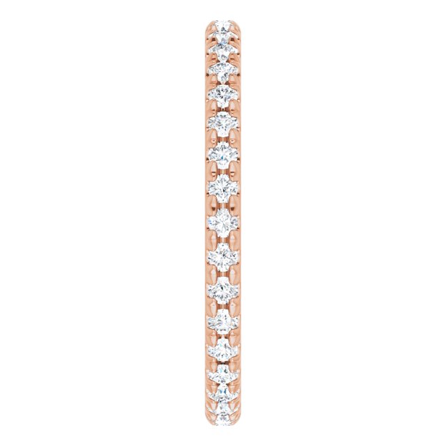 14K Rose  Natural Diamond French-Set Eternity Band