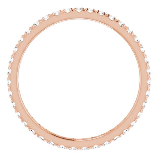 14K Rose  Natural Diamond French-Set Eternity Band