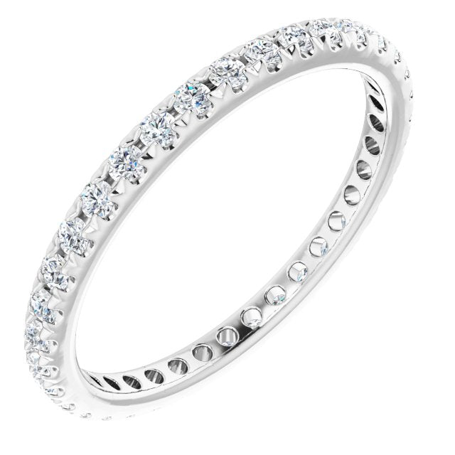 14K Rose  Natural Diamond French-Set Eternity Band